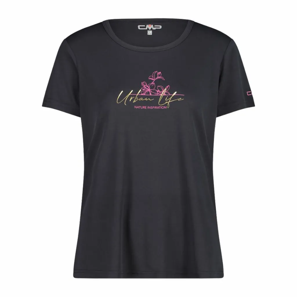 Damen-T-Shirt aus Piqué mit Print vorne>CMP New