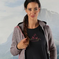 Damen-T-Shirt aus Piqué mit Print vorne><noscript><img width=