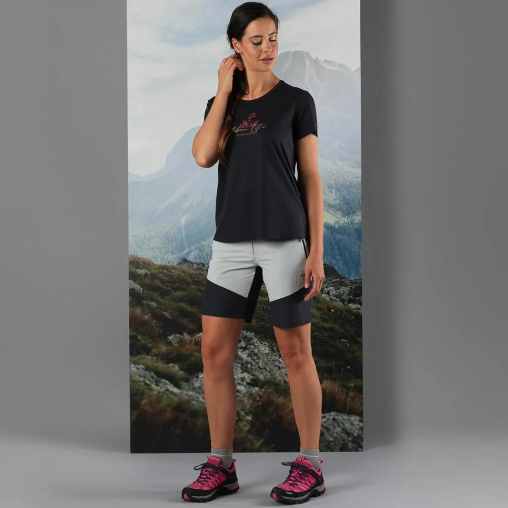 Damen-T-Shirt aus Piqué mit Print vorne>CMP New