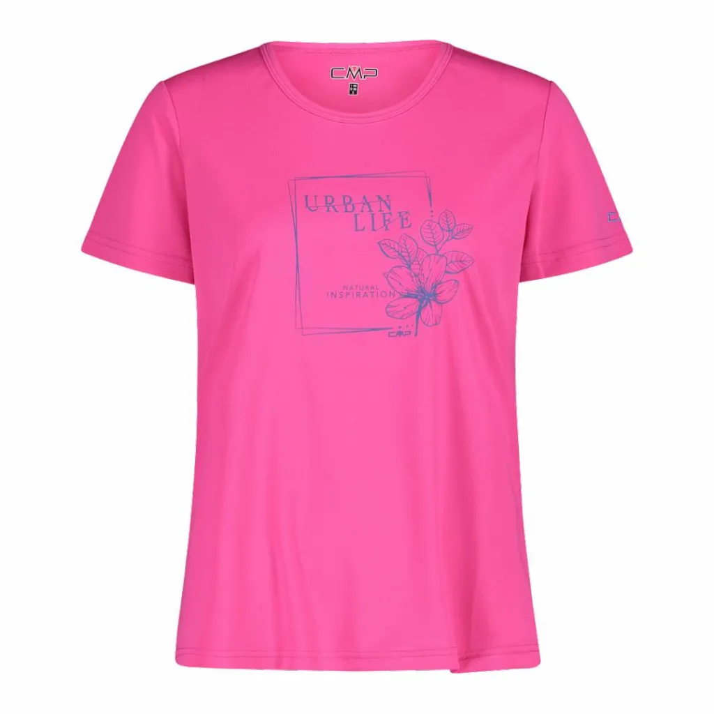 Damen-T-Shirt aus Piqué mit Print vorne>CMP New