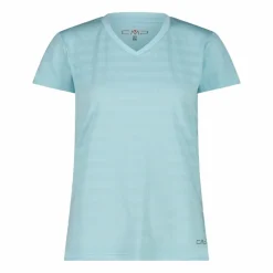 Damen-T-Shirt mit horizontalen Mesh-Einsätzen><noscript><img width=
