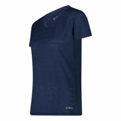 Damen-T-Shirt mit horizontalen Mesh-Einsätzen><noscript><img width=