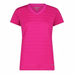 Damen-T-Shirt mit horizontalen Mesh-Einsätzen><noscript><img width=