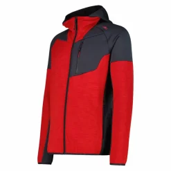 Fleece Grid Tech mit Reißverschluss für Herren mit Kapuze meliert><noscript><img width=