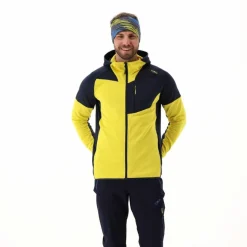Fleece Grid Tech mit Reißverschluss für Herren mit Kapuze meliert><noscript><img width=