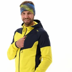 Fleece Grid Tech mit Reißverschluss für Herren mit Kapuze meliert><noscript><img width=