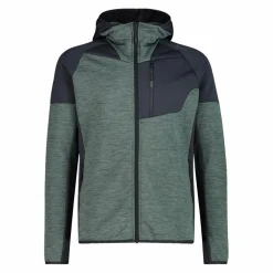 Fleece Grid Tech mit Reißverschluss für Herren mit Kapuze meliert><noscript><img width=