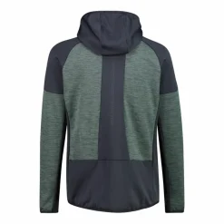 Fleece Grid Tech mit Reißverschluss für Herren mit Kapuze meliert><noscript><img width=