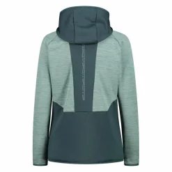 Fleece Grid Tech mit Reißverschluss für Damen meliert mit Kapuze><noscript><img width=