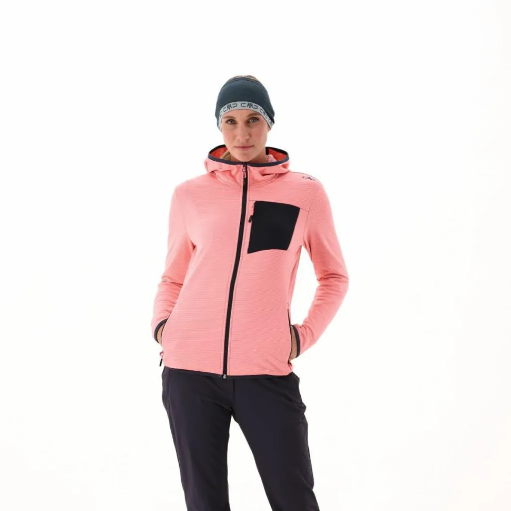 Fleece Grid Tech mit Reißverschluss und Kapuze für Damen>CMP New