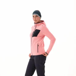 Fleece Grid Tech mit Reißverschluss und Kapuze für Damen><noscript><img width=