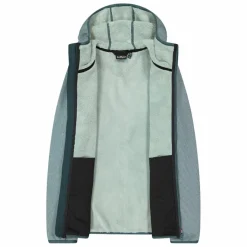 Fleecejacke für Damen aus Knit Tech Melange mit Kapuze><noscript><img width=