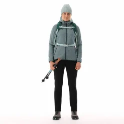 Fleecejacke für Damen aus Knit Tech Melange mit Kapuze><noscript><img width=