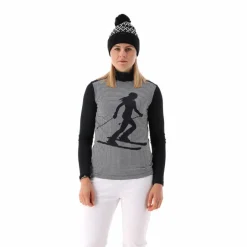 Gedruckter Stehkragenpullover aus Softech für Damen><noscript><img width=