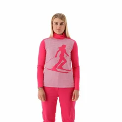 Gedruckter Stehkragenpullover aus Softech für Damen><noscript><img width=