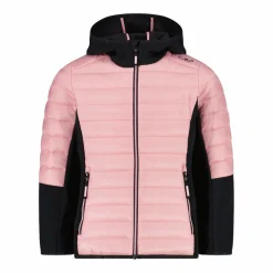 Gepolsterte Hybridjacke für Mädchen mit Kapuze><noscript><img width=