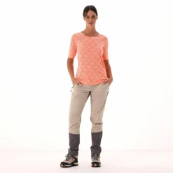 Halbtransparentes Kurzarm-T-Shirt für Damen><noscript><img width=