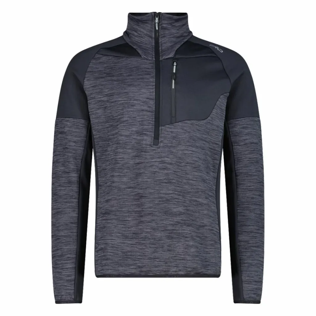 Half-Zip-Fleece Grid Tech meliert für Herren>CMP