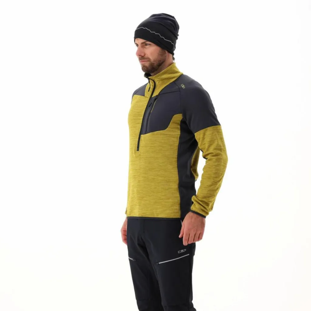 Half-Zip-Fleece Grid Tech meliert für Herren>CMP