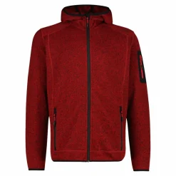 Herren schweres Fleecejacke Knit-Tech in melierter Optik mit Kapuze><noscript><img width=