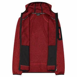 Herren schweres Fleecejacke Knit-Tech in melierter Optik mit Kapuze><noscript><img width=