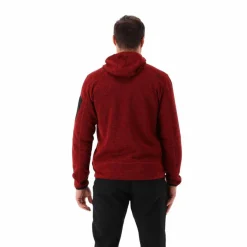 Herren schweres Fleecejacke Knit-Tech in melierter Optik mit Kapuze><noscript><img width=