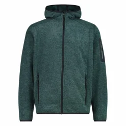 Herren schweres Fleecejacke Knit-Tech in melierter Optik mit Kapuze>CMP Clearance