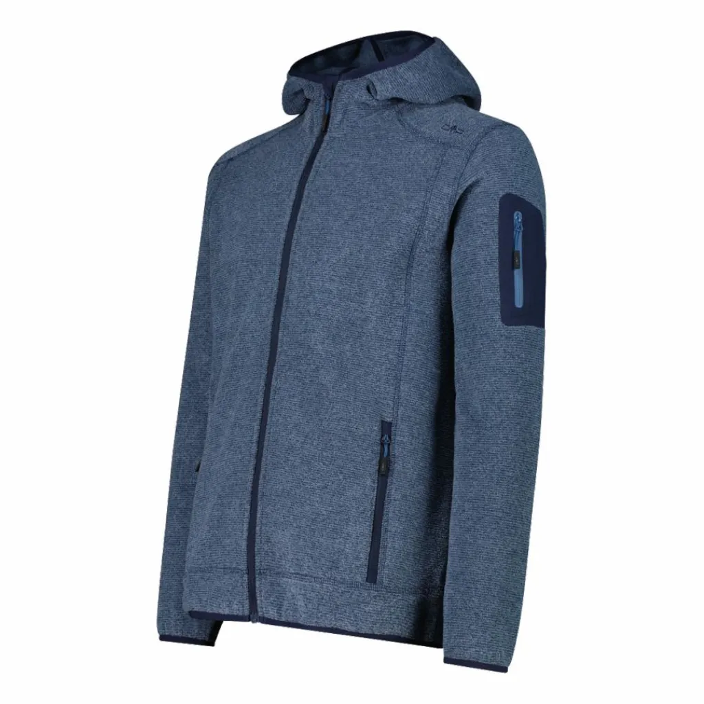 Herren schweres Fleecejacke Knit-Tech in melierter Optik mit Kapuze>CMP Clearance