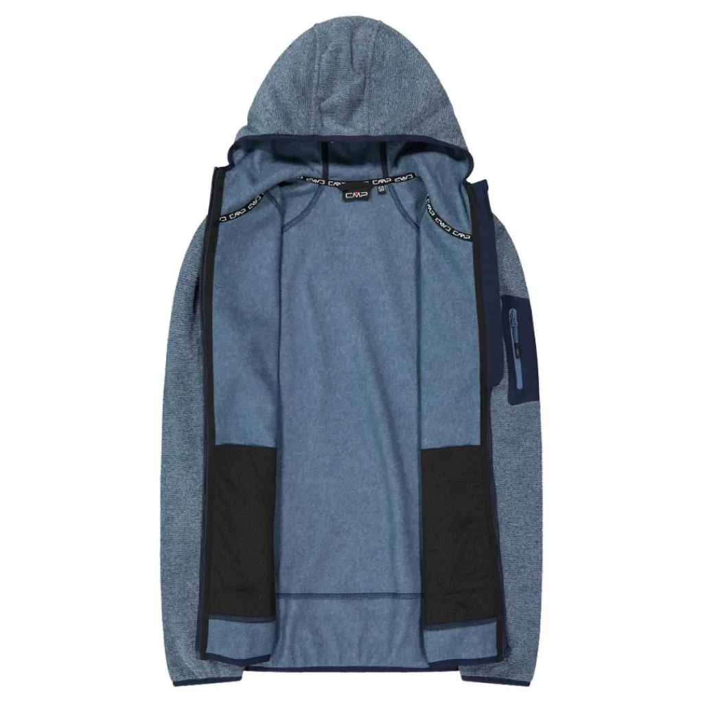 Herren schweres Fleecejacke Knit-Tech in melierter Optik mit Kapuze>CMP Clearance