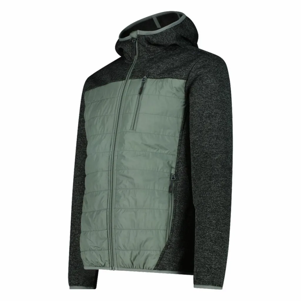 Herren-Hybrid-Fleecejacke aus Knit Tech Melange mit Kapuze>CMP Best
