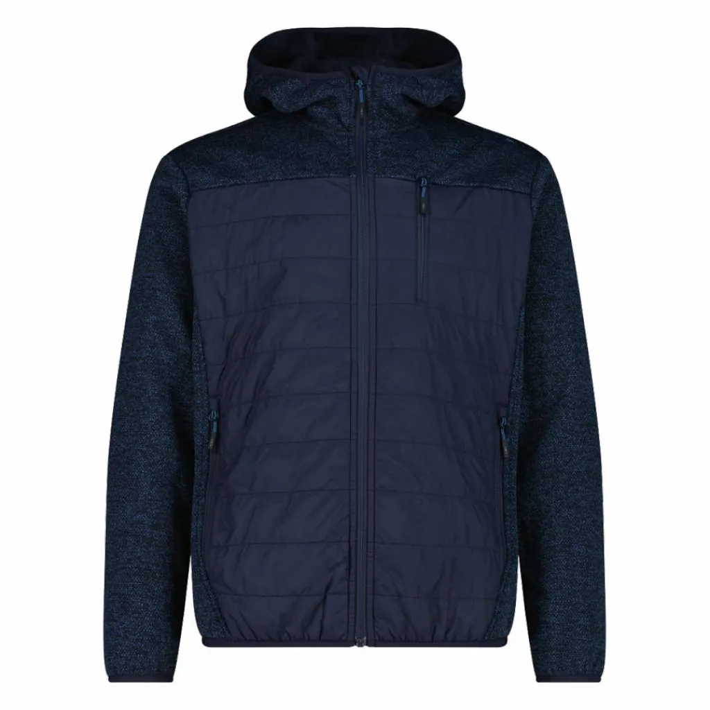 Herren-Hybrid-Fleecejacke aus Knit Tech Melange mit Kapuze>CMP Best