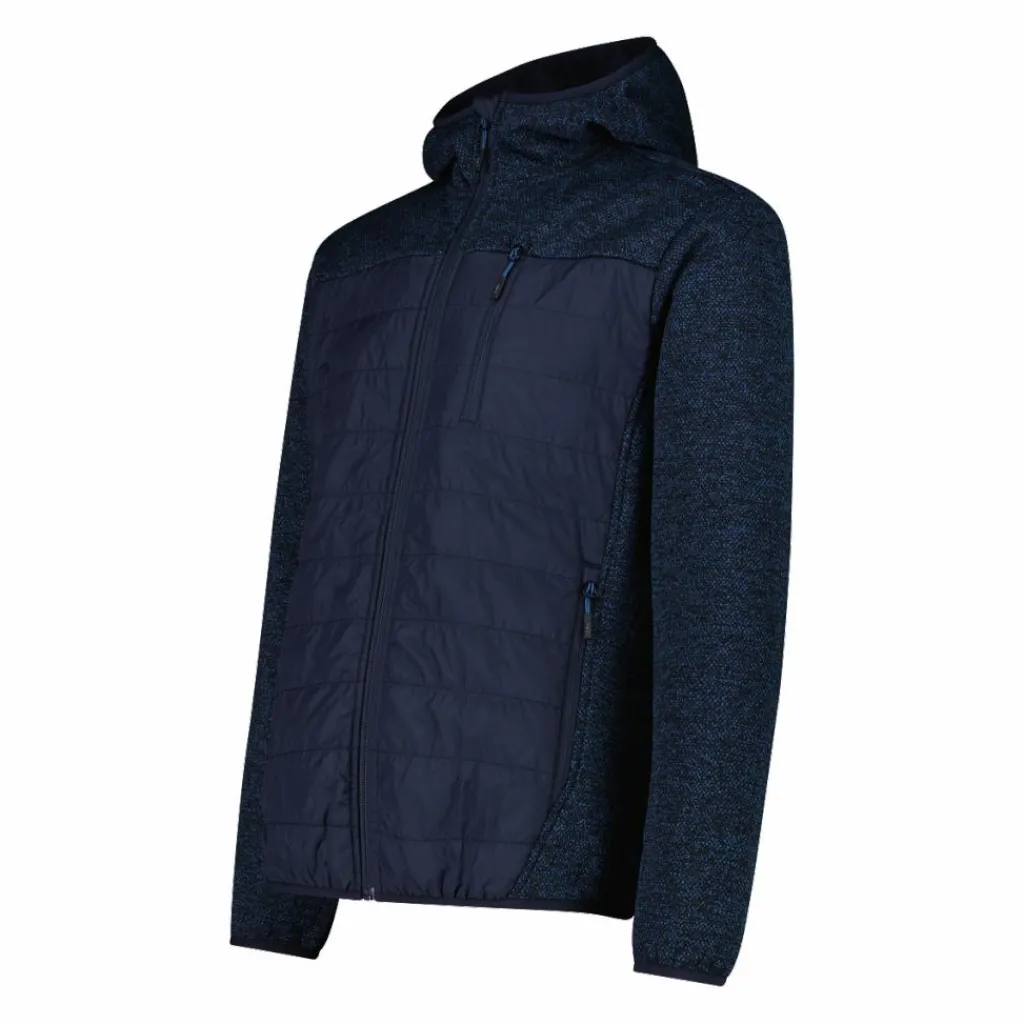 Herren-Hybrid-Fleecejacke aus Knit Tech Melange mit Kapuze>CMP Best