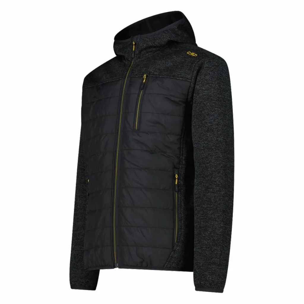 Herren-Hybrid-Fleecejacke aus Knit Tech Melange mit Kapuze>CMP Best