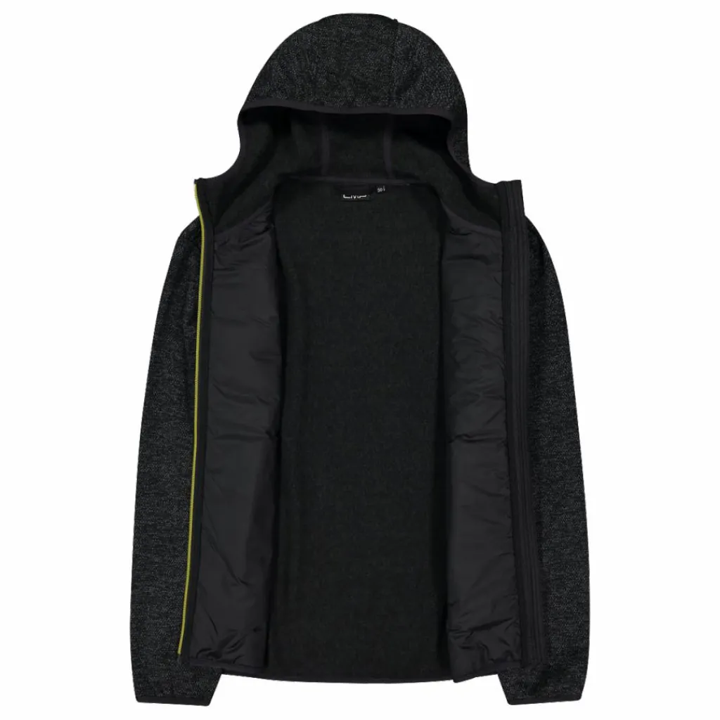 Herren-Hybrid-Fleecejacke aus Knit Tech Melange mit Kapuze>CMP Best