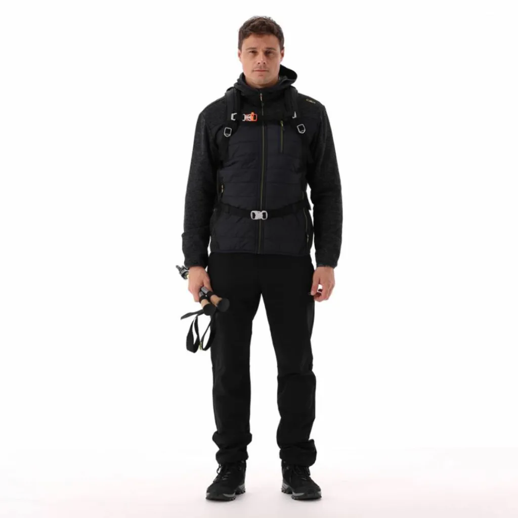 Herren-Hybrid-Fleecejacke aus Knit Tech Melange mit Kapuze>CMP Best