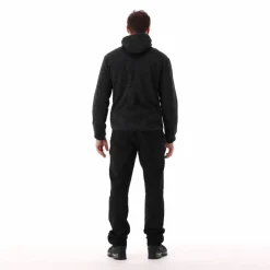 Herren-Hybrid-Fleecejacke aus Knit Tech Melange mit Kapuze><noscript><img width=