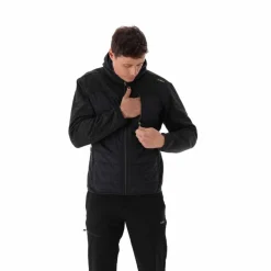 Herren-Hybrid-Fleecejacke aus Knit Tech Melange mit Kapuze><noscript><img width=
