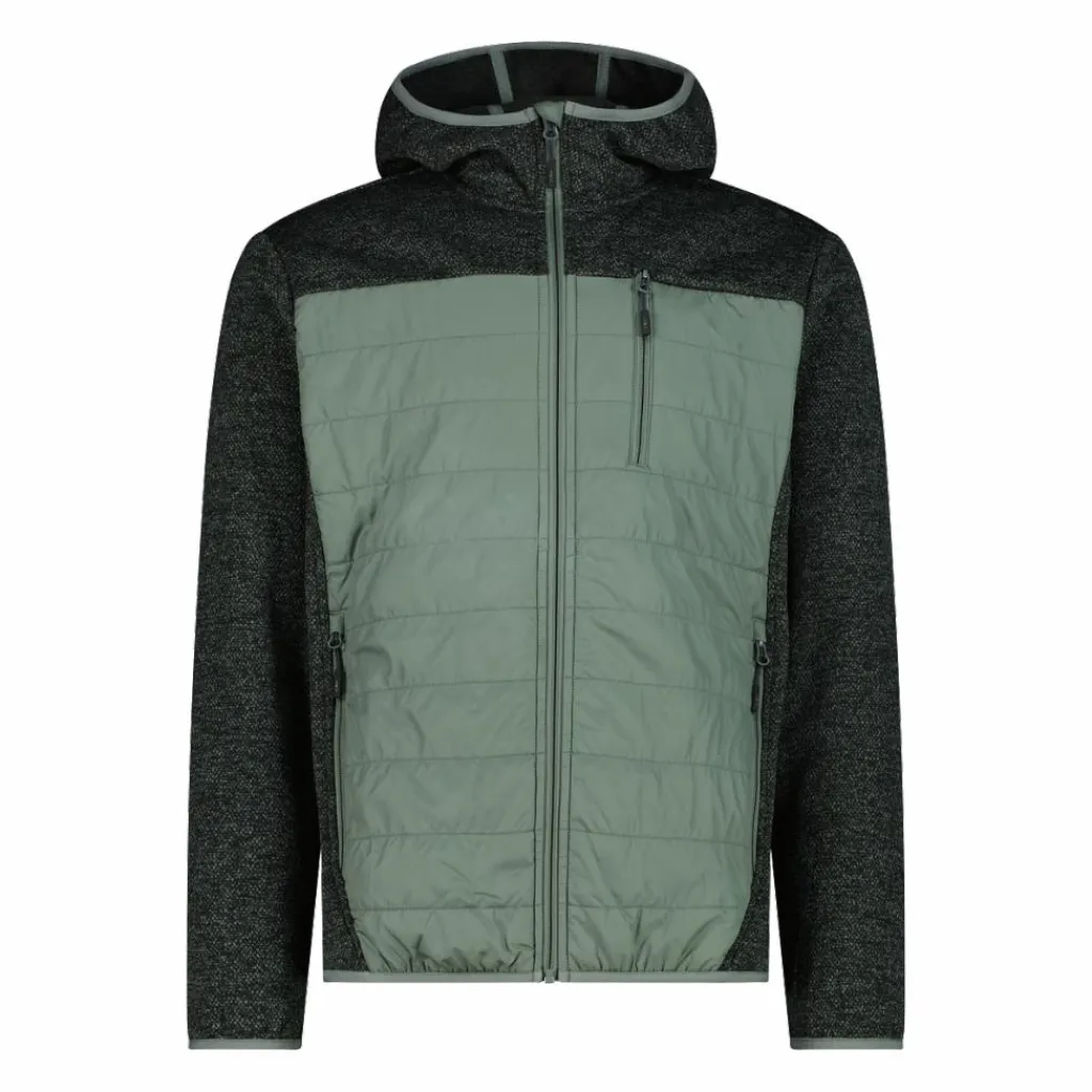Herren-Hybrid-Fleecejacke aus Knit Tech Melange mit Kapuze>CMP Best