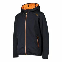 Jungen Jacke aus leichtem Softshell, mit Fix Hood><noscript><img width=