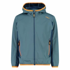 Jungen Jacke aus leichtem Softshell, mit Fix Hood><noscript><img width=