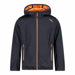 Jungen Jacke aus leichtem Softshell, mit Fix Hood><noscript><img width=