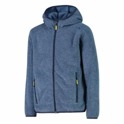 Jungen schweres Fleecejacke Knit-Tech in melierter Optik mit Kapuze><noscript><img width=