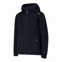 Jungen schweres Fleecejacke Knit-Tech in melierter Optik mit Kapuze><noscript><img width=