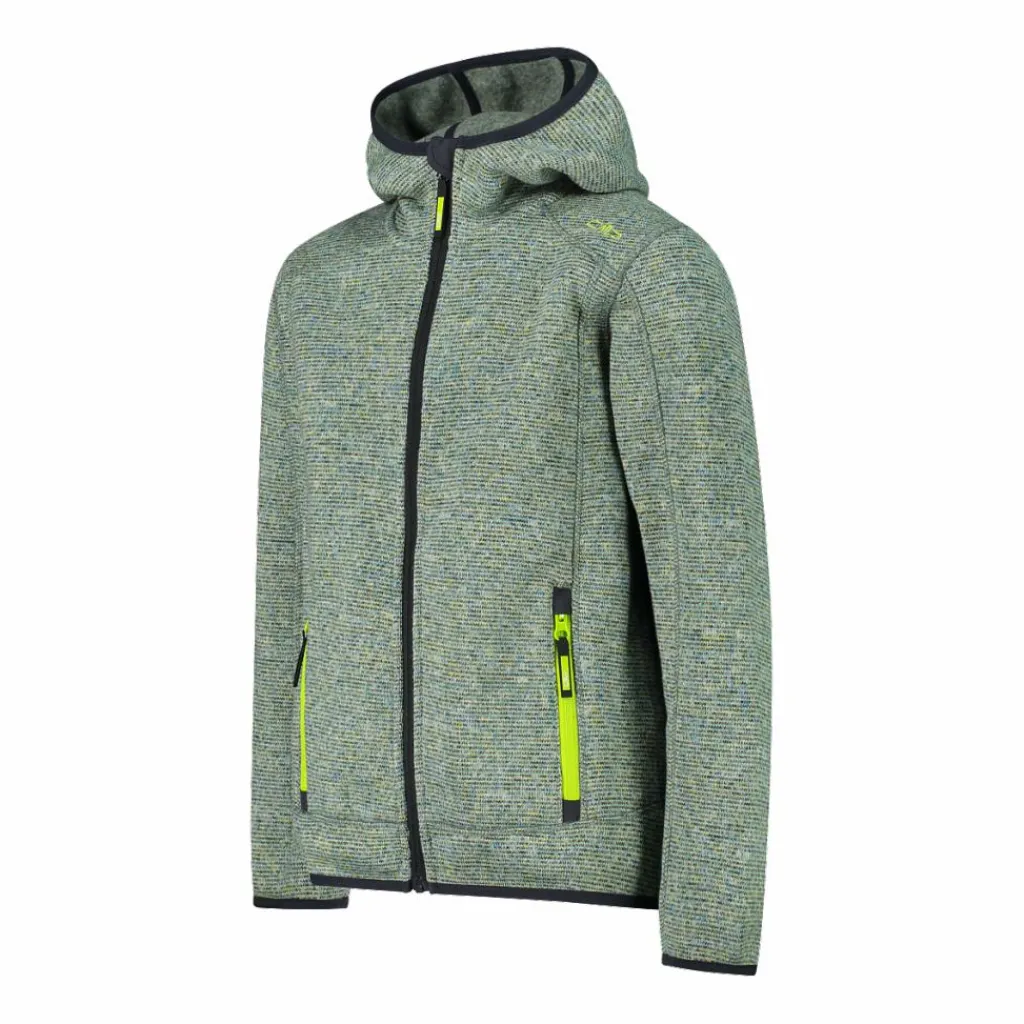 Jungen schweres Fleecejacke Knit-Tech in melierter Optik mit Kapuze>CMP Best