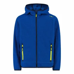 Jungen schweres Fleecejacke Knit-Tech in melierter Optik mit Kapuze><noscript><img width=