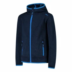 Jungen schweres Fleecejacke Knit-Tech in melierter Optik mit Kapuze><noscript><img width=