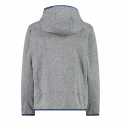 Jungen schweres Fleecejacke Knit-Tech in melierter Optik mit Kapuze><noscript><img width=