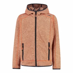 Jungen schweres Fleecejacke Knit-Tech in melierter Optik mit Kapuze><noscript><img width=