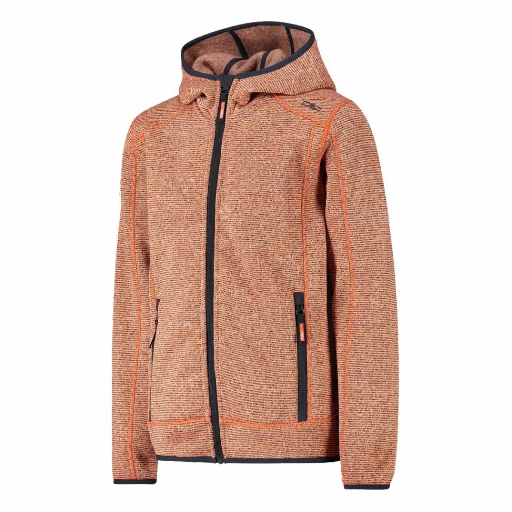Jungen schweres Fleecejacke Knit-Tech in melierter Optik mit Kapuze>CMP Best