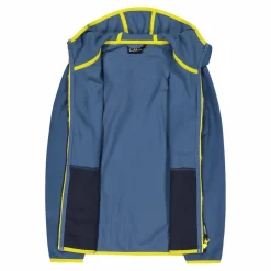 Jungen-Fleecejacke mit Kapuze und durchgehendem Reißverschluss und Color Block><noscript><img width=